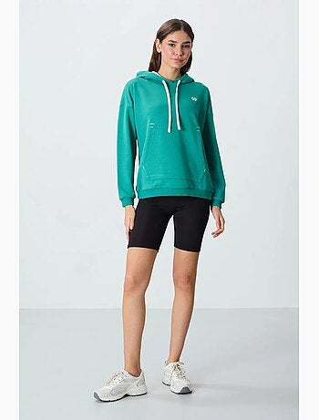 Felpa con cappuccio oversize e tasca tommy