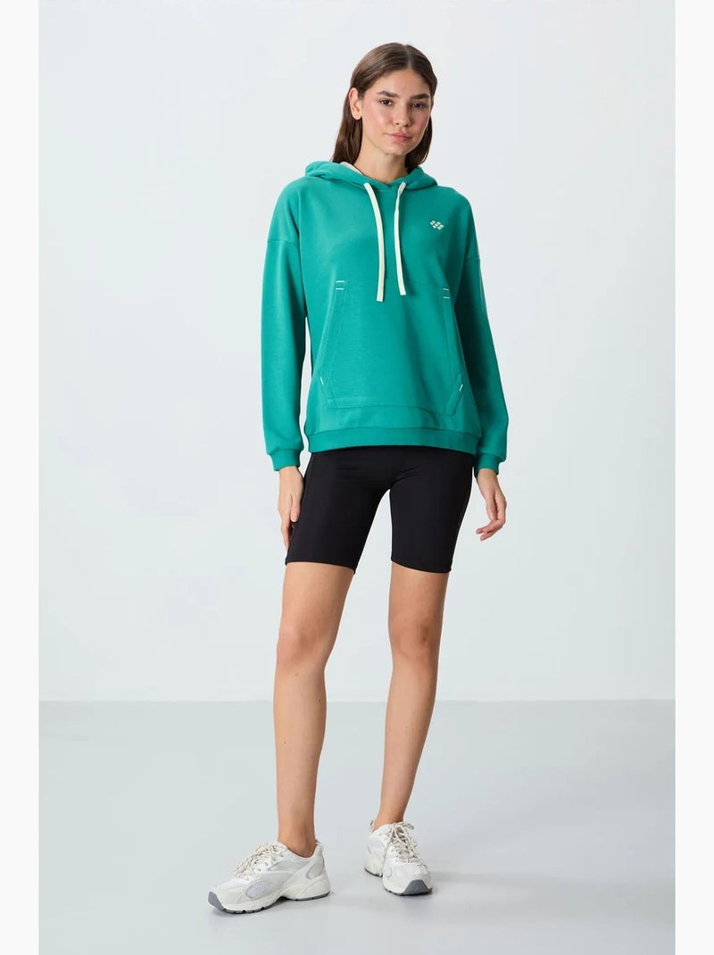 Felpa con cappuccio oversize e tasca tommy Verde - Kiabi