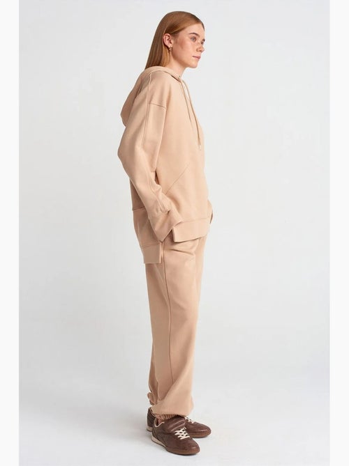 Felpa con cappuccio oversize in cotone con spacco dilvin - Kiabi