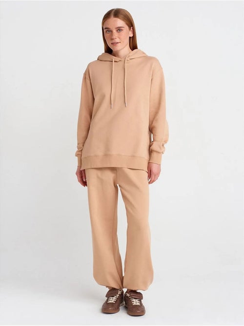 Felpa con cappuccio oversize in cotone con zip frontale dilvin - Kiabi