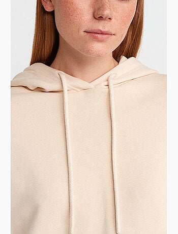 Felpa con cappuccio oversize in cotone con zip frontale dilvin