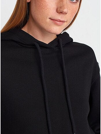 Felpa con cappuccio oversize in cotone con zip frontale dilvin