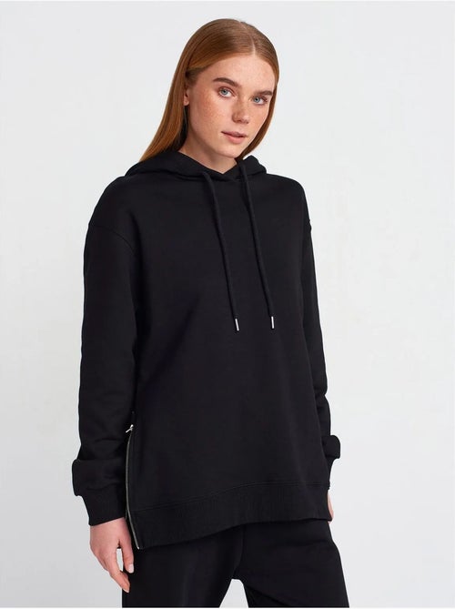 Felpa con cappuccio oversize in cotone con zip frontale dilvin - Kiabi Felpa con cappuccio oversize in cotone con zip frontale dilvin - Kiabi