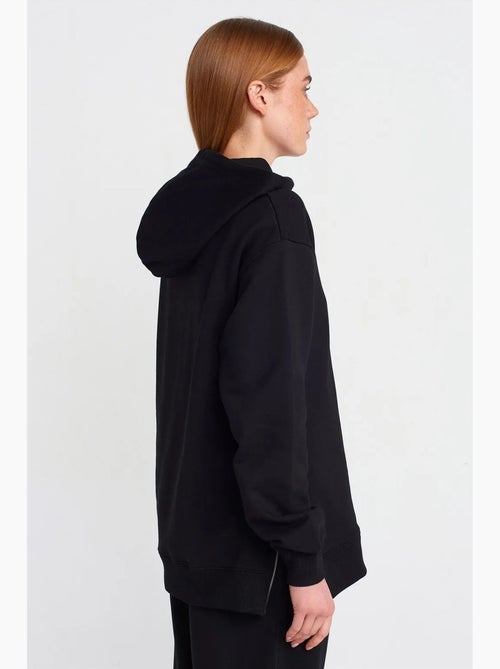 Felpa con cappuccio oversize in cotone con zip frontale dilvin - Kiabi Felpa con cappuccio oversize in cotone con zip frontale dilvin - Kiabi