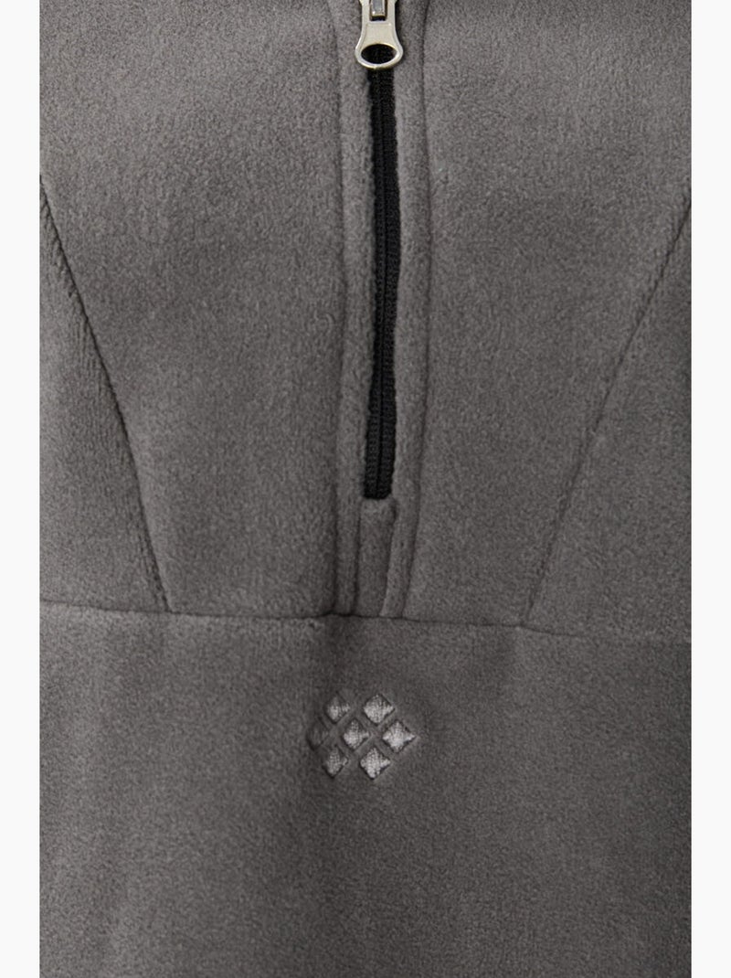 Felpa con cappuccio oversize in peluche con mezza zip tommy Grigio nero - Kiabi