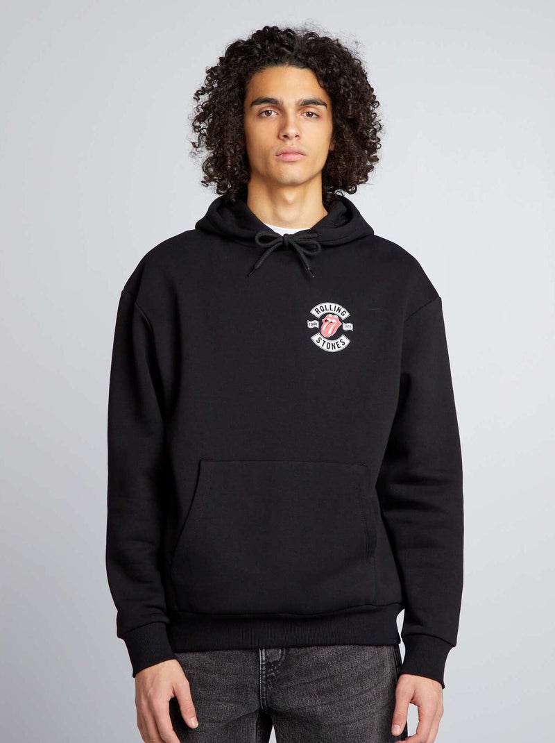 Felpa con cappuccio oversize ''Rolling Stones'' NERO - Kiabi