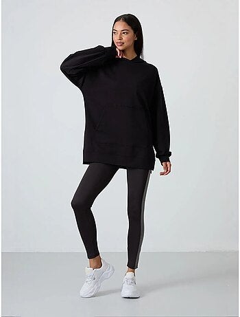 Felpa con cappuccio oversize stampata e tasca tommy