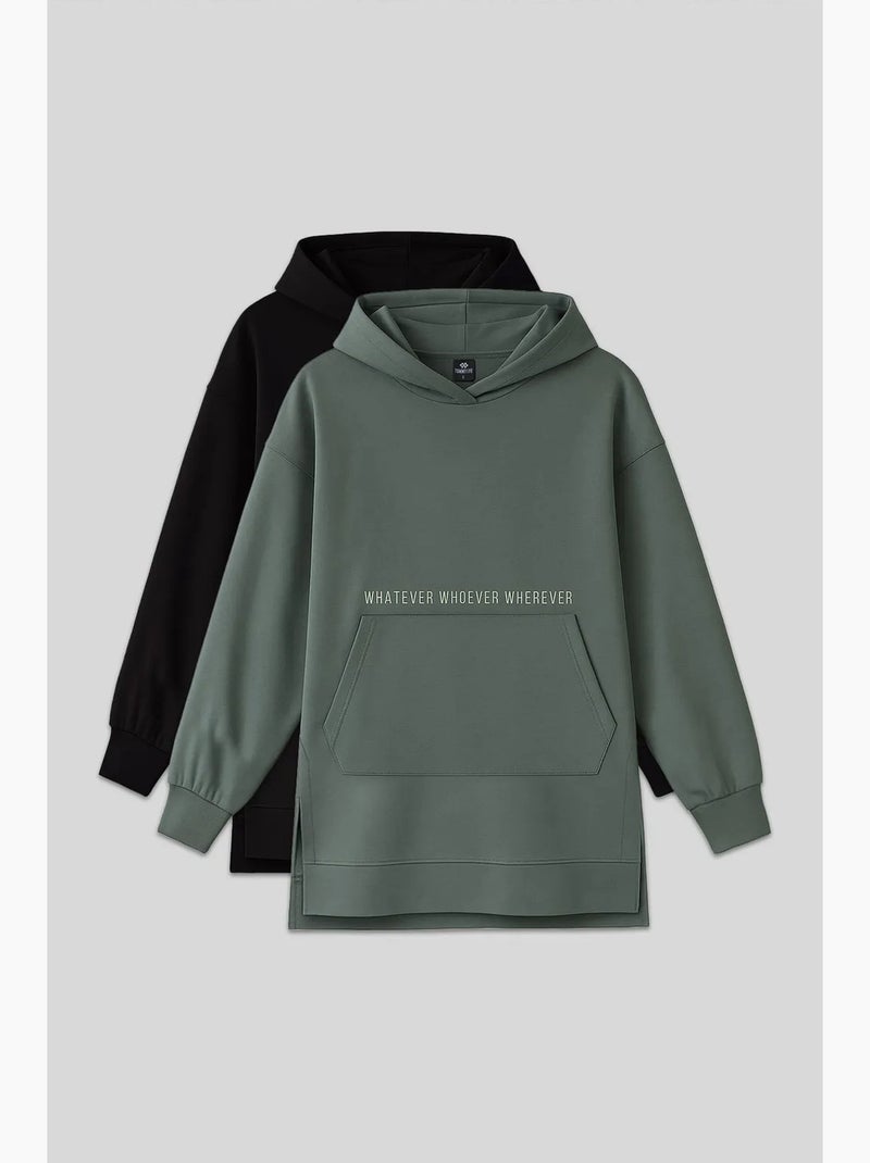 Felpa con cappuccio oversize stampata e tasca tommy Multicolore - Kiabi