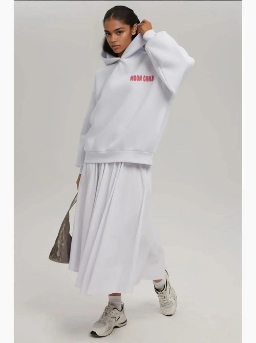 Felpa con cappuccio oversize stampata hiccup - Kiabi Felpa con cappuccio oversize stampata hiccup - Kiabi