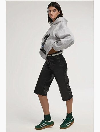 Felpa con cappuccio oversize stampata hiccup