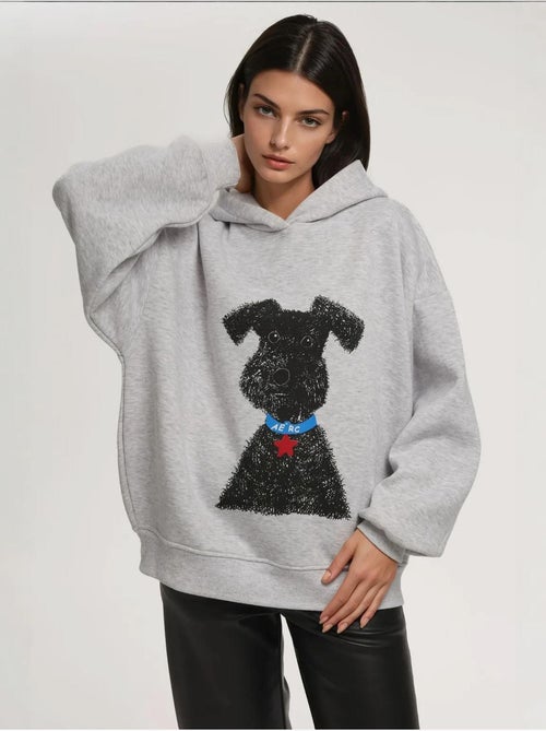 Felpa con cappuccio oversize stampata hiccup - Kiabi Felpa con cappuccio oversize stampata hiccup - Kiabi