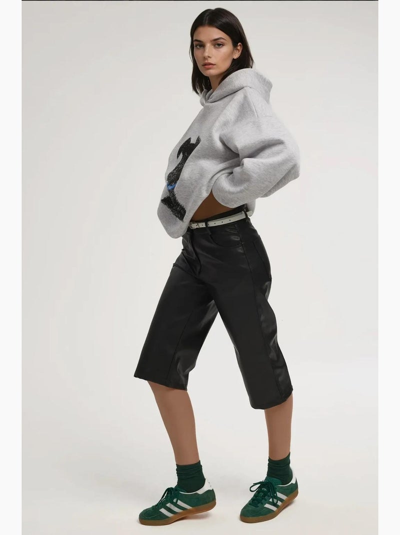 Felpa con cappuccio oversize stampata hiccup Grigio - Kiabi