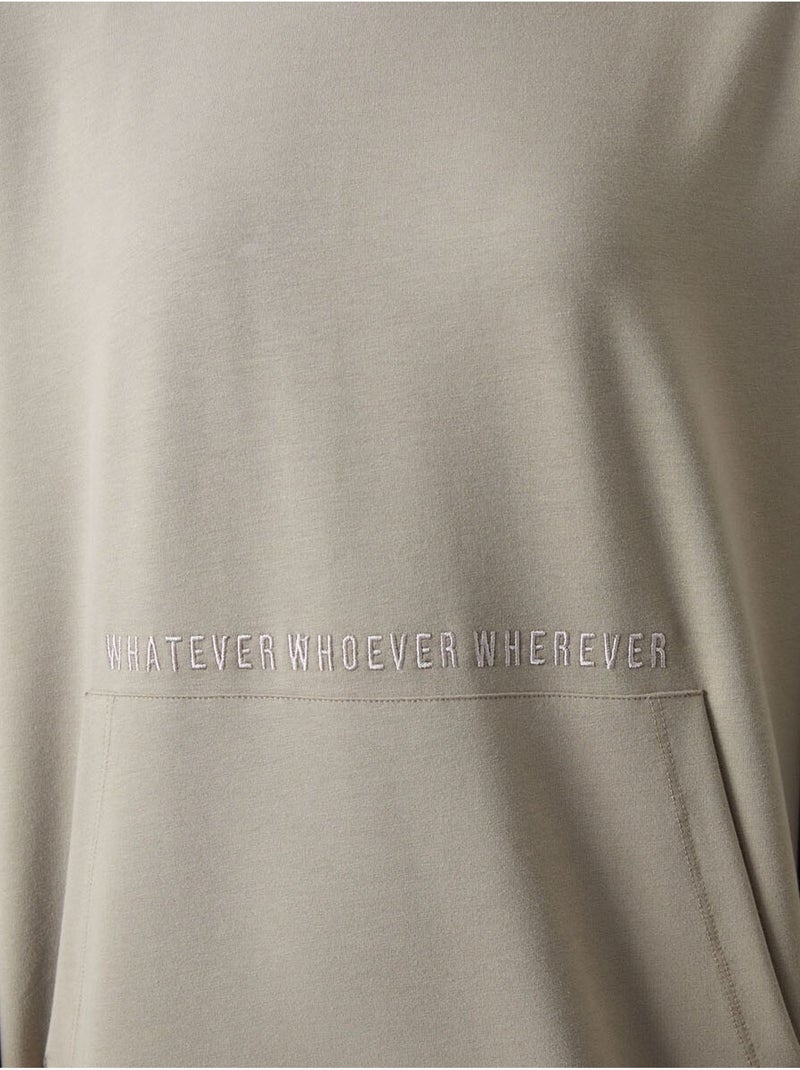 Felpa con cappuccio oversize stampata tommy Beige argilla - Kiabi