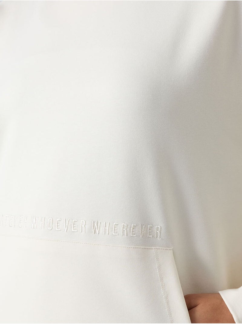 Felpa con cappuccio oversize stampata tommy Bianco sporco - Kiabi