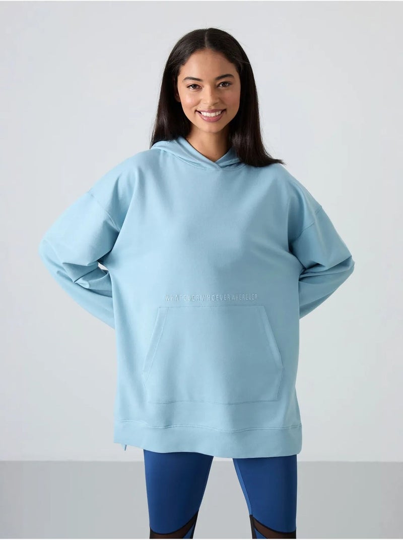 Felpa con cappuccio oversize stampata tommy Blu cielo - Kiabi