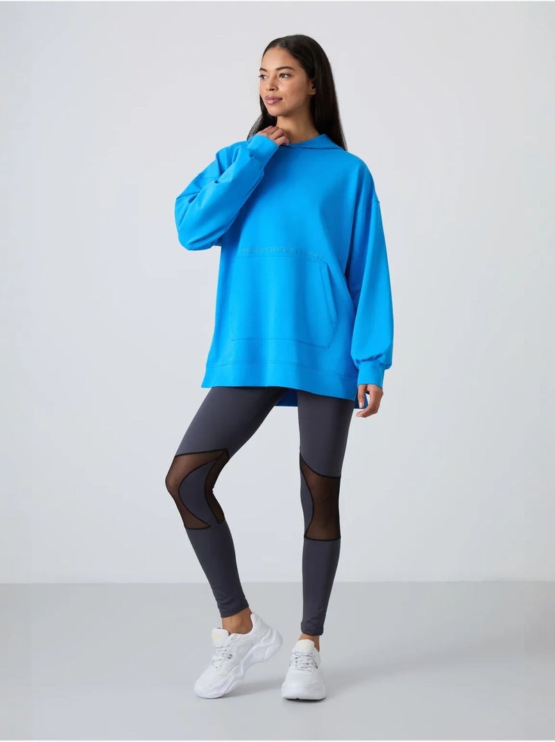 Felpa con cappuccio oversize stampata tommy Blu elettrico - Kiabi