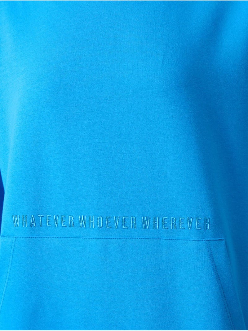 Felpa con cappuccio oversize stampata tommy Blu elettrico - Kiabi