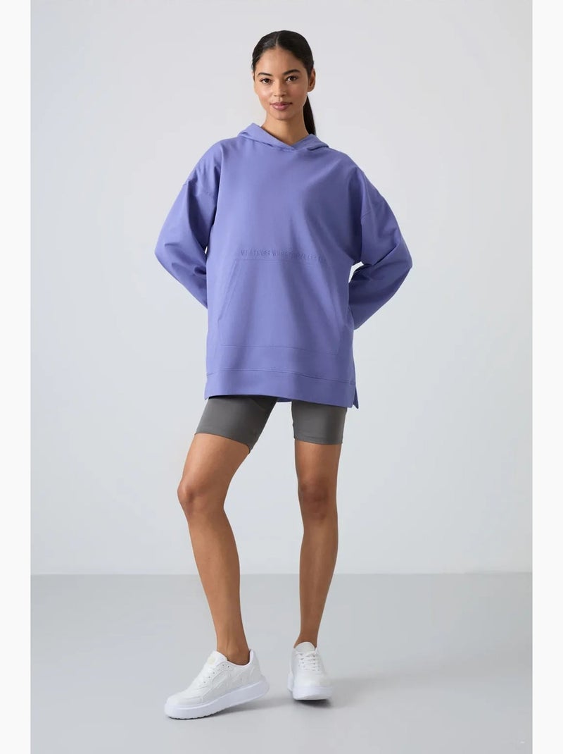 Felpa con cappuccio oversize stampata tommy Blu lavanda - Kiabi
