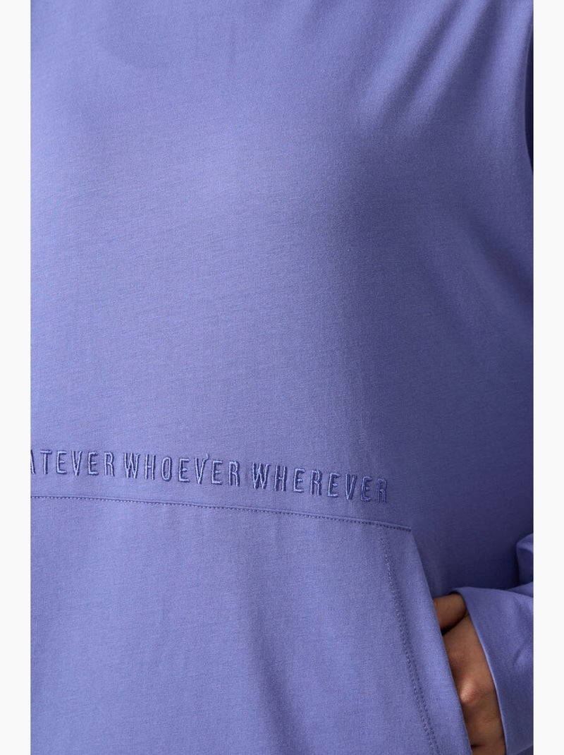 Felpa con cappuccio oversize stampata tommy Blu lavanda - Kiabi