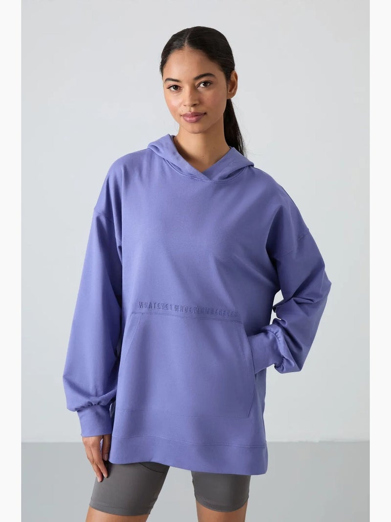 Felpa con cappuccio oversize stampata tommy Blu lavanda - Kiabi