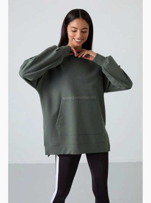 Felpa con cappuccio oversize stampata tommy - Kiabi Felpa con cappuccio oversize stampata tommy - Kiabi