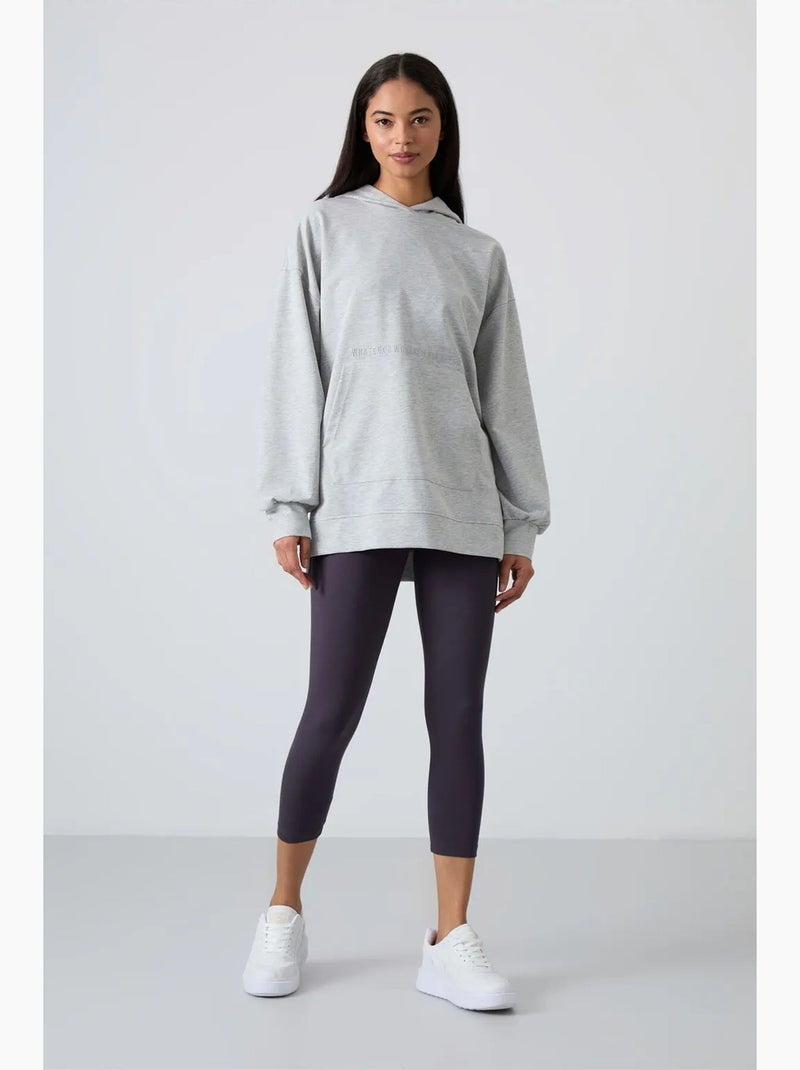 Felpa con cappuccio oversize stampata tommy Grigio chiaro - Kiabi