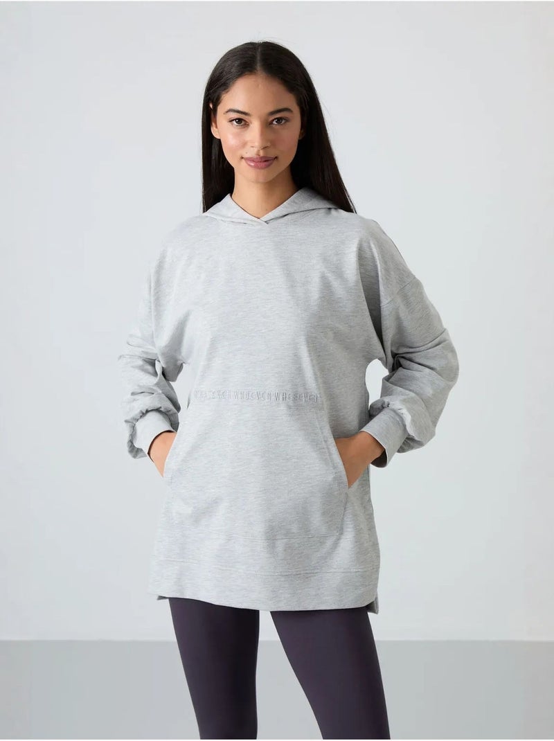 Felpa con cappuccio oversize stampata tommy Grigio chiaro - Kiabi