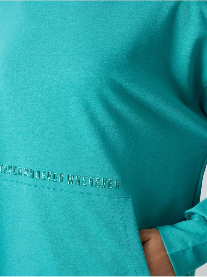 Felpa con cappuccio oversize stampata tommy Verde menta - Kiabi
