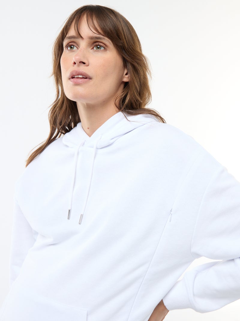 Felpa con cappuccio per allattamento Bianco - Kiabi