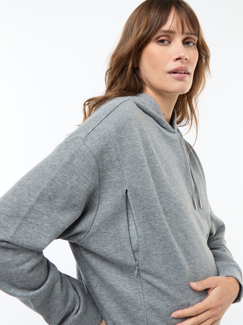 Felpa con cappuccio per allattamento Grigio - Kiabi