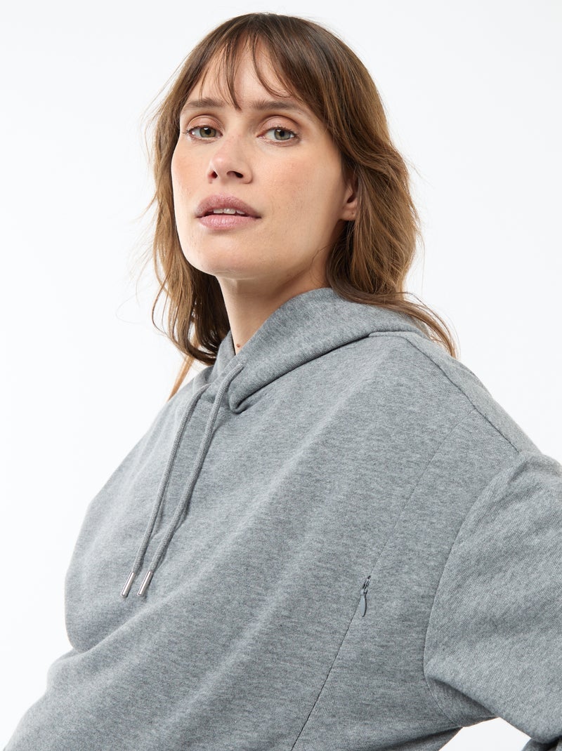 Felpa con cappuccio per allattamento Grigio - Kiabi