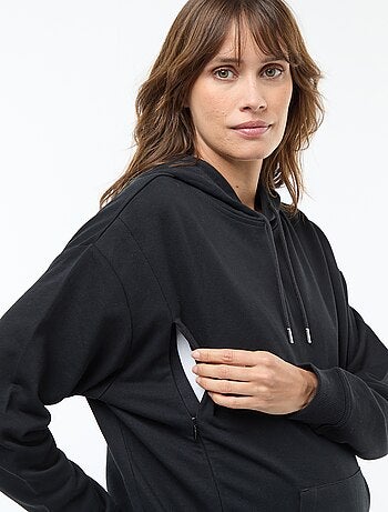 Felpa con cappuccio per allattamento