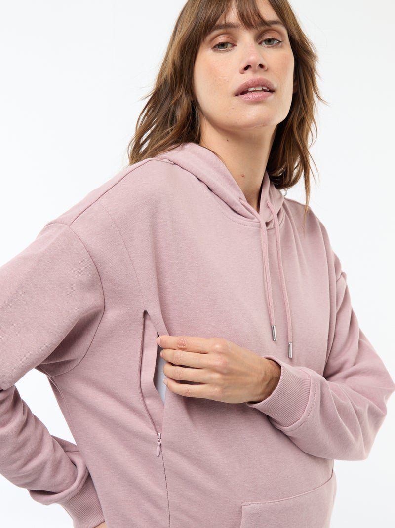 Felpa con cappuccio per allattamento Rosa - Kiabi