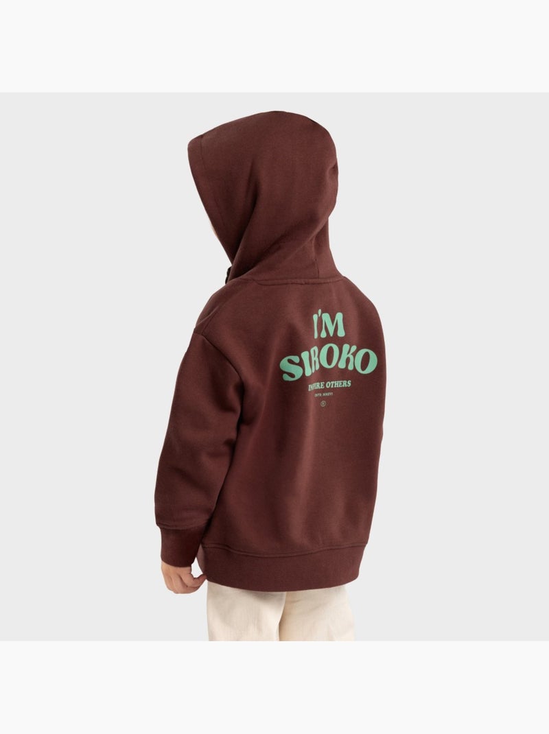 Felpa con cappuccio per bambine lifestyle bambini e bambine crowd-g Marrone - Kiabi