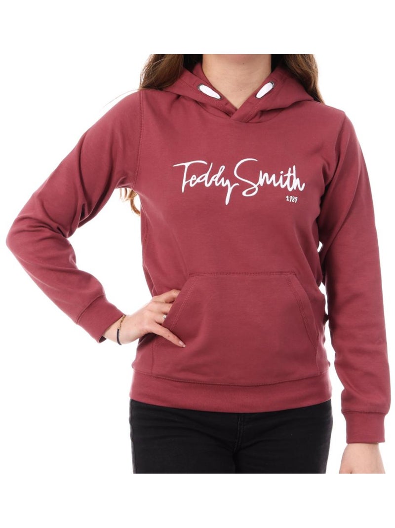 Felpa con Cappuccio per Ragazzo Teddy Smith Bordeaux - Kiabi