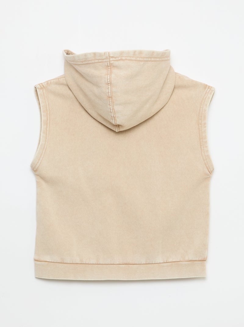 Felpa con cappuccio senza maniche Beige - Kiabi