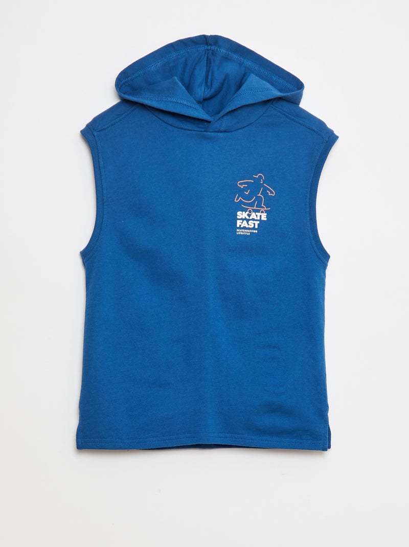 Felpa con cappuccio senza maniche Blu - Kiabi