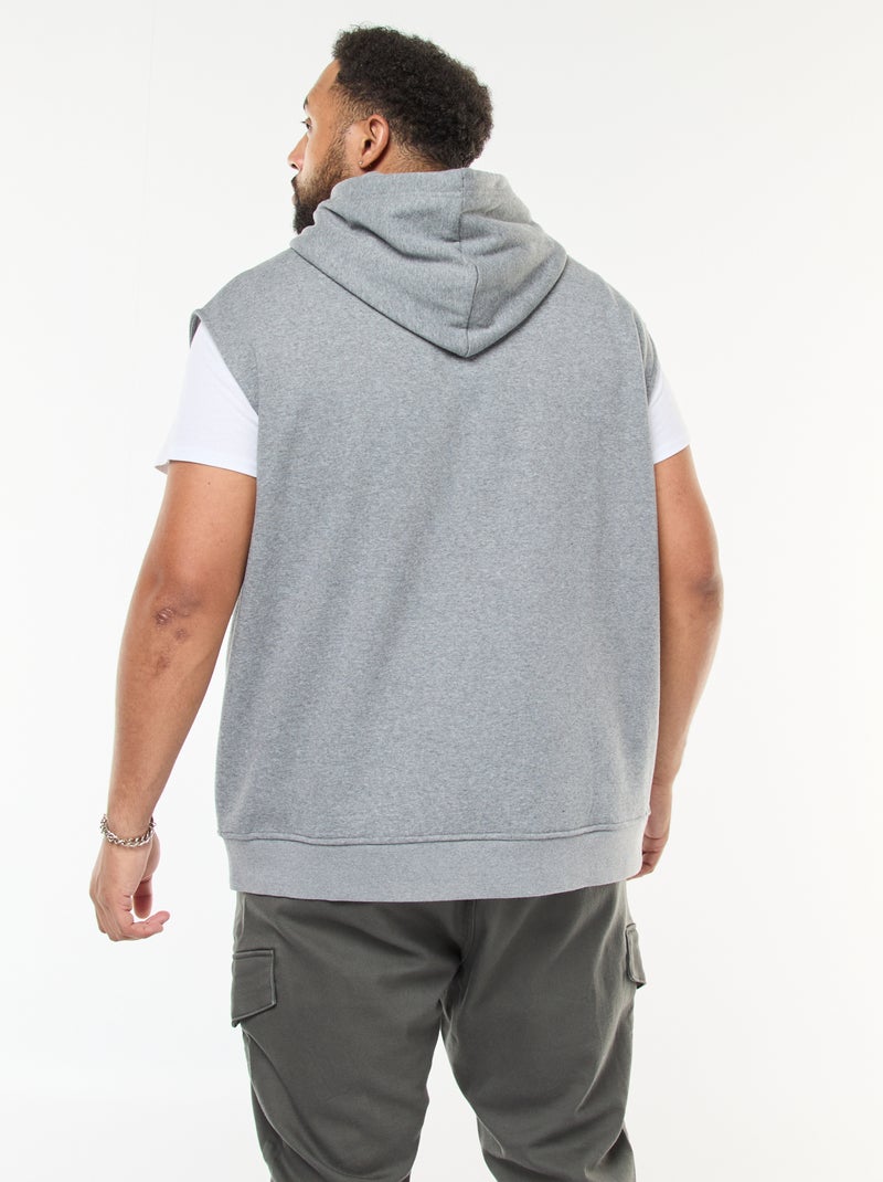 Felpa con cappuccio senza maniche e tasca a marsupio Grigio - Kiabi