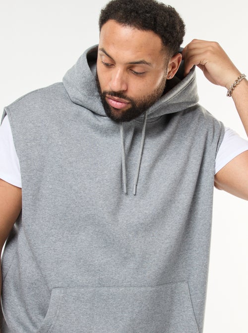 Felpa con cappuccio senza maniche e tasca a marsupio - Kiabi