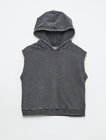 Felpa con cappuccio senza maniche