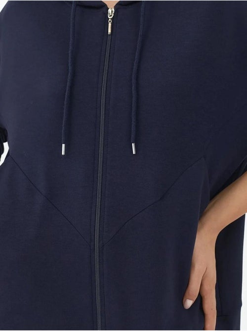 Felpa con cappuccio soft-touch con zip integrale hiccup - Kiabi