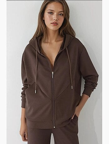 Felpa con cappuccio soft-touch con zip integrale hiccup