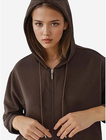 Felpa con cappuccio soft-touch con zip integrale hiccup