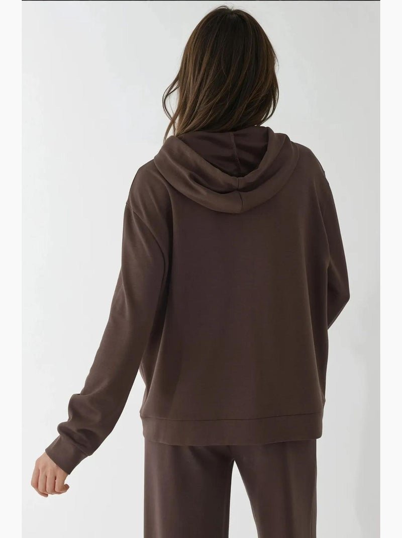 Felpa con cappuccio soft-touch con zip integrale hiccup Marrone chiaro - Kiabi