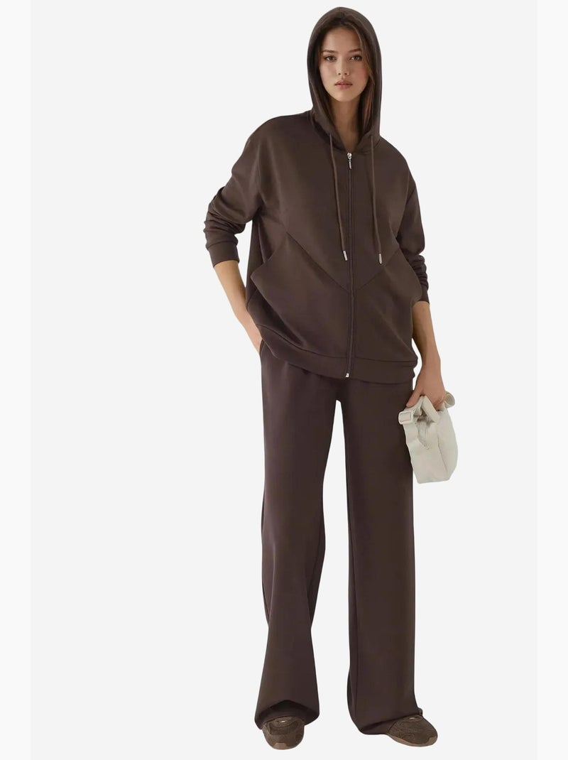 Felpa con cappuccio soft-touch con zip integrale hiccup Marrone chiaro - Kiabi
