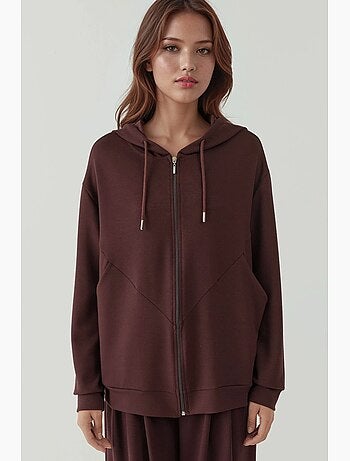 Felpa con cappuccio soft-touch con zip integrale hiccup
