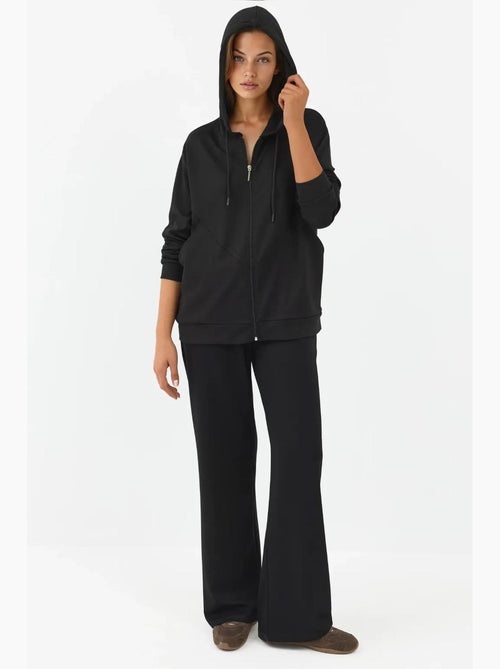 Felpa con cappuccio soft-touch con zip integrale hiccup - Kiabi Felpa con cappuccio soft-touch con zip integrale hiccup - Kiabi