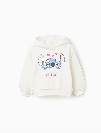 Felpa con cappuccio spazzolata con stampa stitch