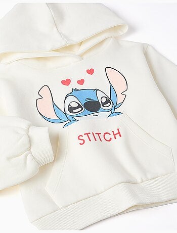 Felpa con cappuccio spazzolata con stampa stitch