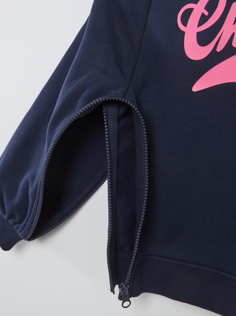 Felpa con cappuccio stampata - collezione facile da indossare BLU - Kiabi